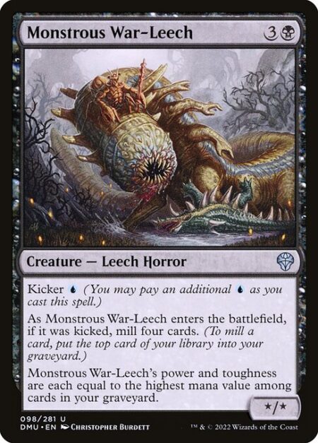 Monstrous War-Leech - Kicker {U} (You may pay an additional {U} as you cast this spell.)