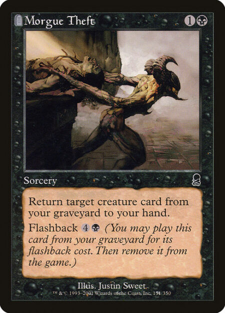 Morgue Theft - Return target creature card from your graveyard to your hand.