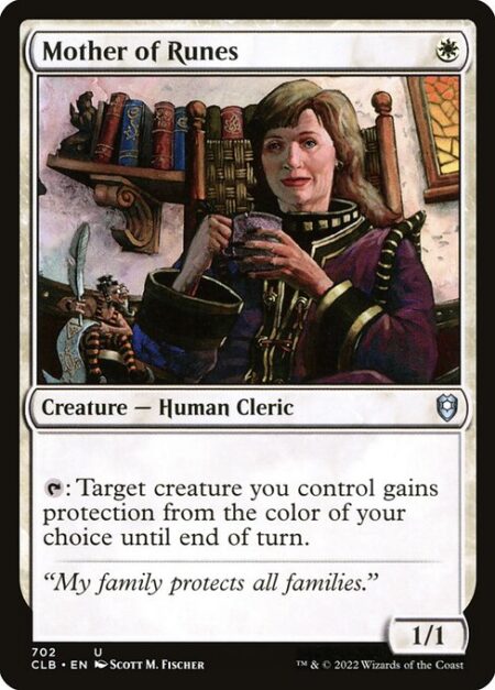 Mother of Runes - {T}: Target creature you control gains protection from the color of your choice until end of turn.