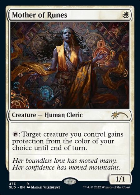 Mother of Runes - {T}: Target creature you control gains protection from the color of your choice until end of turn.