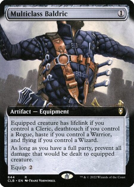 Multiclass Baldric - Equipped creature has lifelink if you control a Cleric