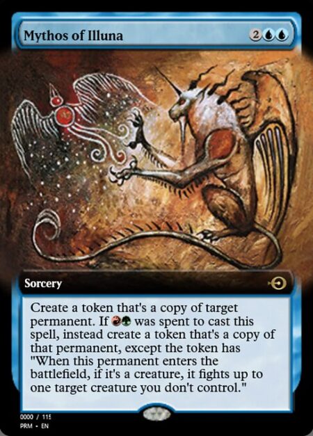 Mythos of Illuna - Create a token that's a copy of target permanent. If {R}{G} was spent to cast this spell