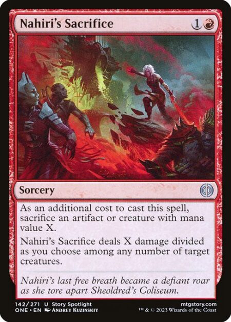 Nahiri's Sacrifice - As an additional cost to cast this spell