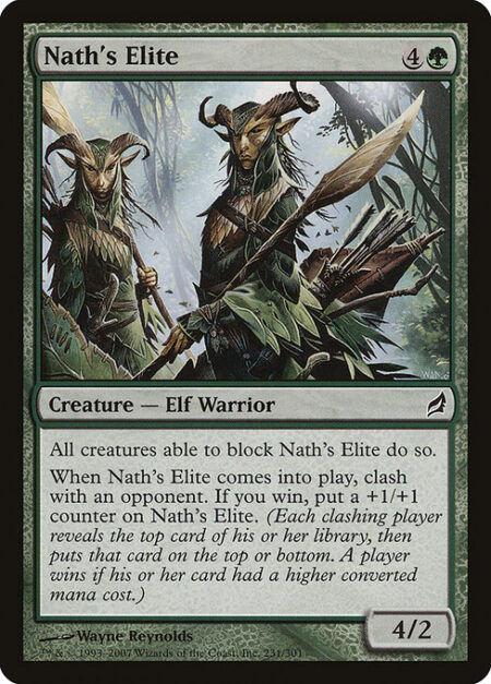 Nath's Elite - All creatures able to block Nath's Elite do so.