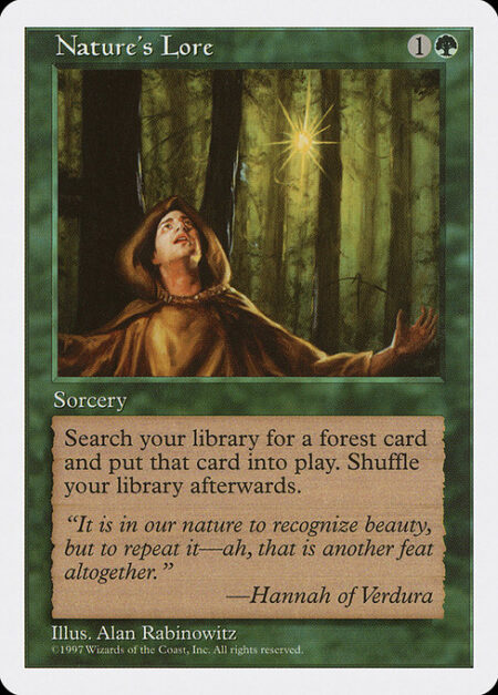 Nature's Lore - Search your library for a Forest card