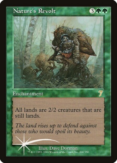 Nature's Revolt - All lands are 2/2 creatures that are still lands.