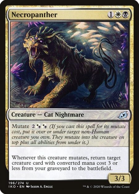Necropanther - Mutate {2}{W/B}{W/B} (If you cast this spell for its mutate cost