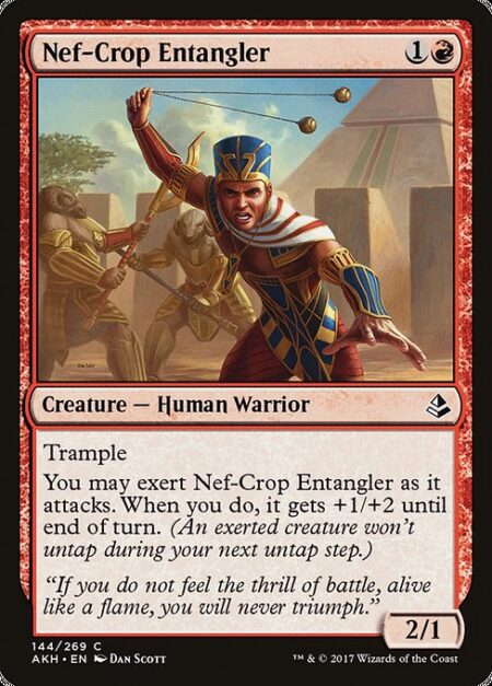 Nef-Crop Entangler - Trample (This creature can deal excess combat damage to the player or planeswalker it's attacking.)