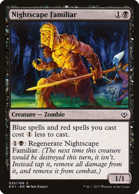 Nightscape Familiar - Blue spells and red spells you cast cost {1} less to cast.
