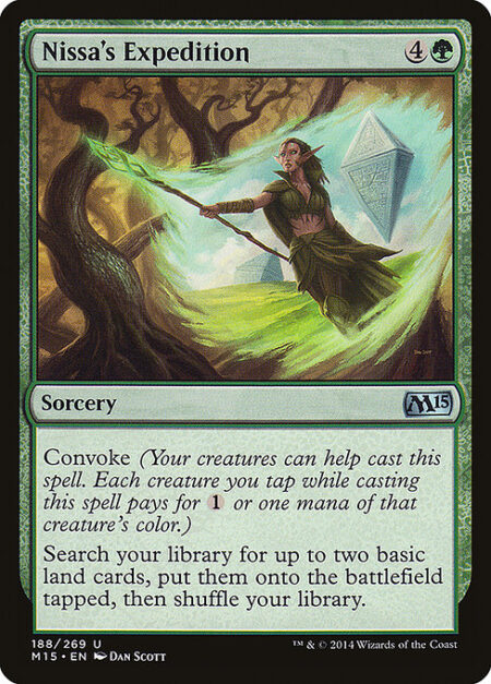 Nissa's Expedition - Convoke (Your creatures can help cast this spell. Each creature you tap while casting this spell pays for {1} or one mana of that creature's color.)