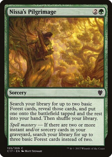 Nissa's Pilgrimage - Search your library for up to two basic Forest cards