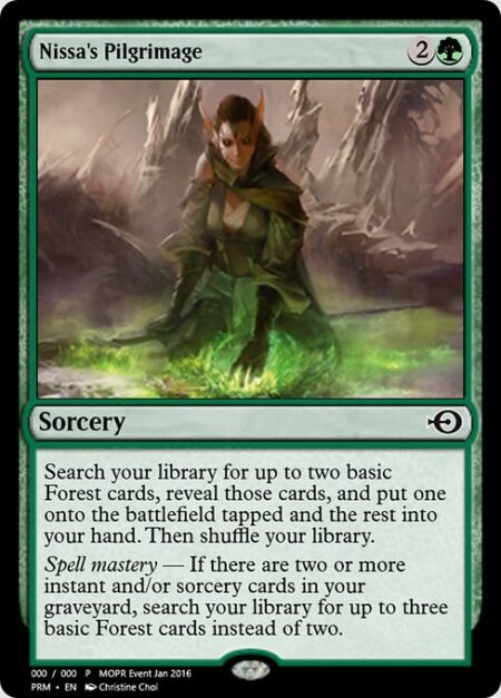 Nissa's Pilgrimage - Search your library for up to two basic Forest cards