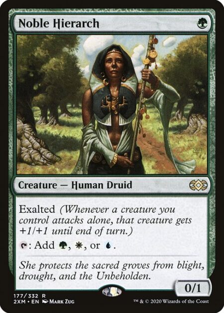 Noble Hierarch - Exalted (Whenever a creature you control attacks alone