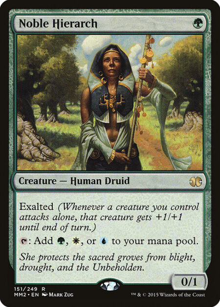 Noble Hierarch - Exalted (Whenever a creature you control attacks alone