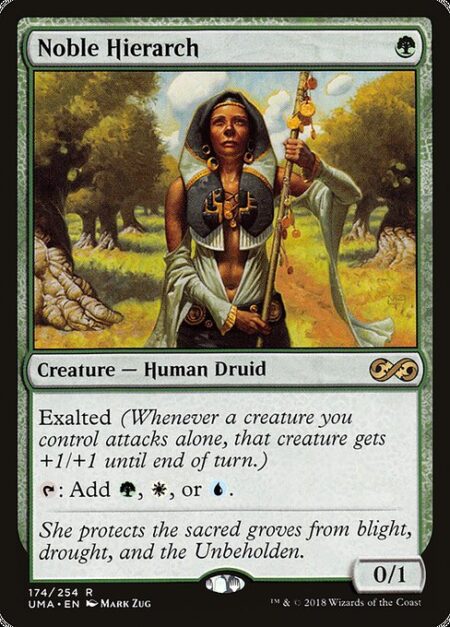 Noble Hierarch - Exalted (Whenever a creature you control attacks alone