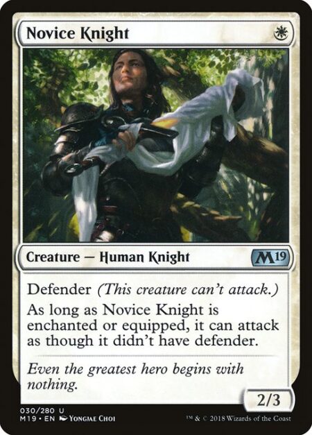 Novice Knight - Defender (This creature can't attack.)