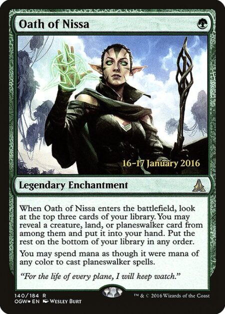 Oath of Nissa - When Oath of Nissa enters