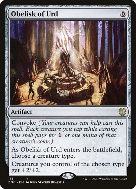 Obelisk of Urd - Convoke (Your creatures can help cast this spell. Each creature you tap while casting this spell pays for {1} or one mana of that creature's color.)