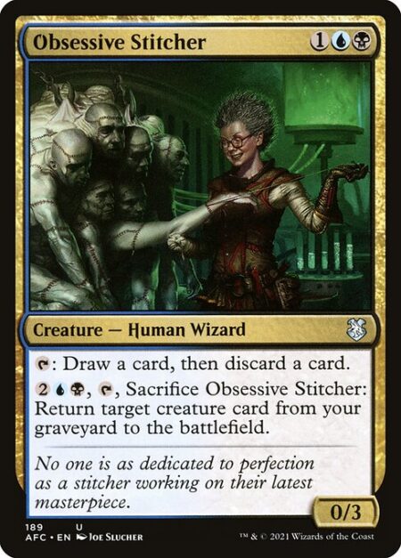 Obsessive Stitcher - {T}: Draw a card