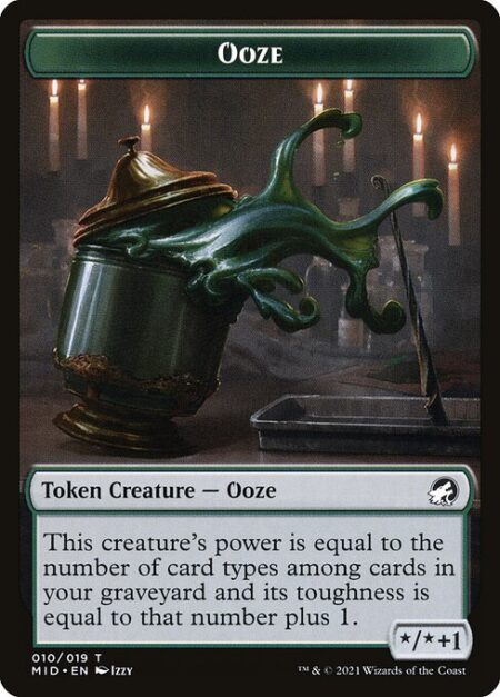 Ooze - This creature's power is equal to the number of card types among cards in your graveyard and its toughness is equal to that number plus 1.