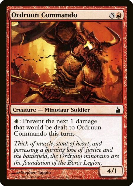 Ordruun Commando - {W}: Prevent the next 1 damage that would be dealt to Ordruun Commando this turn.