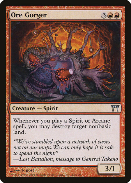 Ore Gorger - Whenever you cast a Spirit or Arcane spell