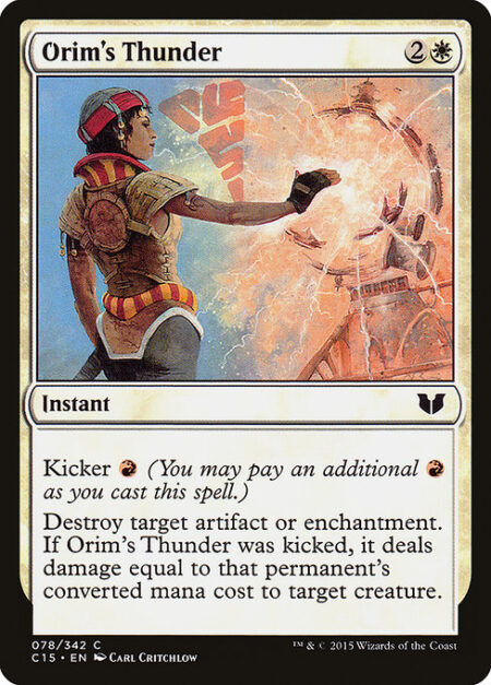 Orim's Thunder - Kicker {R} (You may pay an additional {R} as you cast this spell.)