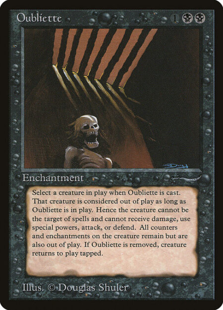 Oubliette - When Oubliette enters the battlefield