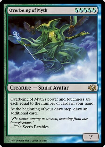 Overbeing of Myth - Overbeing of Myth's power and toughness are each equal to the number of cards in your hand.