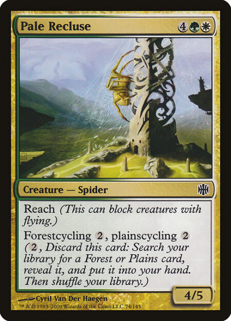 Pale Recluse - Reach (This creature can block creatures with flying.)