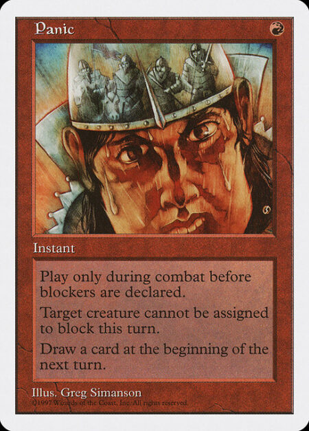 Panic - Cast this spell only during combat before blockers are declared.