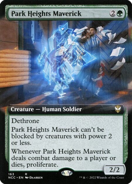 Park Heights Maverick - Dethrone (Whenever this creature attacks the player with the most life or tied for the most life