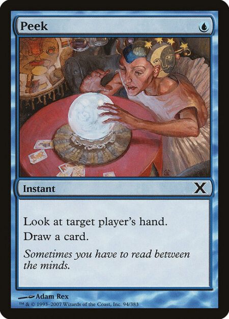 Peek - Look at target player's hand.