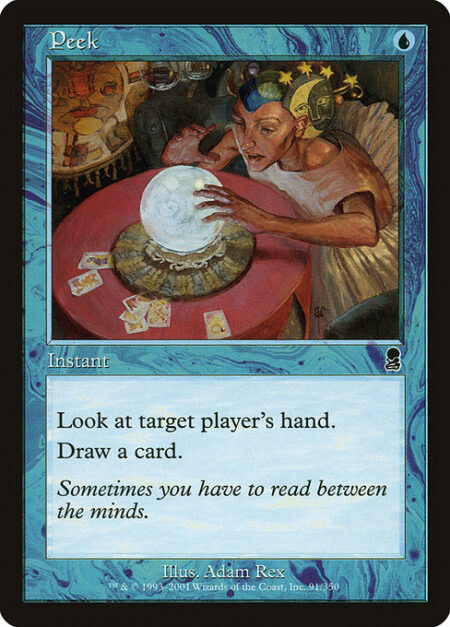 Peek - Look at target player's hand.