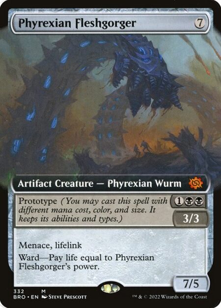 Phyrexian Fleshgorger - Prototype {1}{B}{B} — 3/3 (You may cast this spell with different mana cost