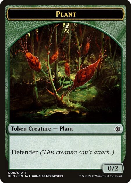Plant - Defender (This creature can't attack.)