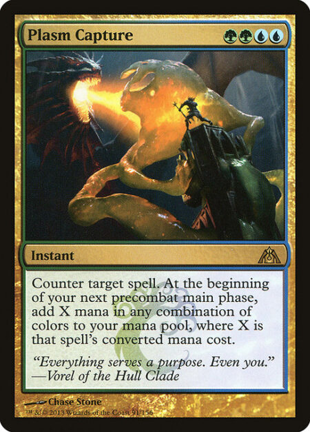 Plasm Capture - Counter target spell. At the beginning of your next precombat main phase