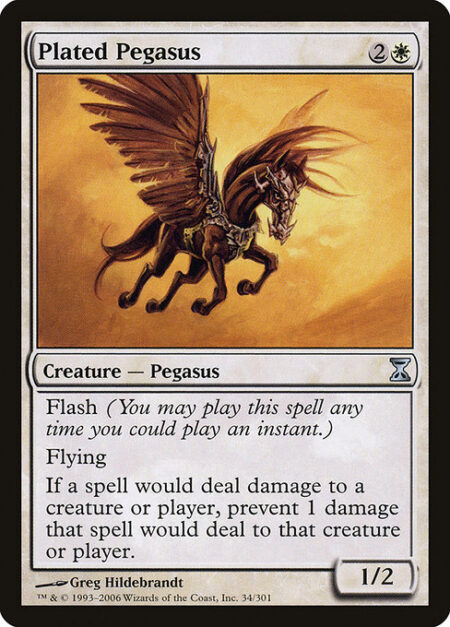 Plated Pegasus - Flash (You may cast this spell any time you could cast an instant.)