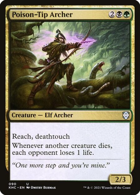 Poison-Tip Archer - Reach (This creature can block creatures with flying.)