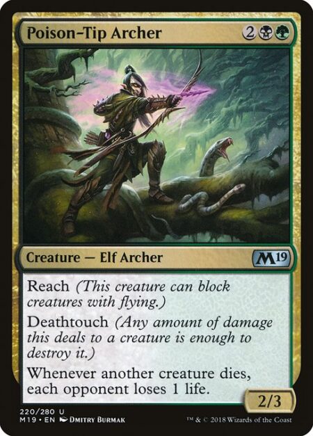 Poison-Tip Archer - Reach (This creature can block creatures with flying.)