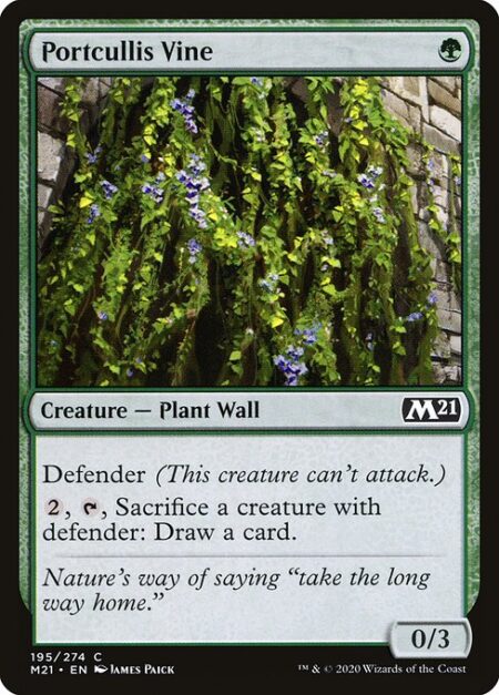 Portcullis Vine - Defender (This creature can't attack.)