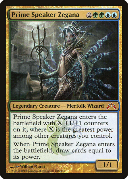 Prime Speaker Zegana - Prime Speaker Zegana enters the battlefield with X +1/+1 counters on it