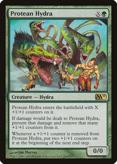 Protean Hydra - Protean Hydra enters the battlefield with X +1/+1 counters on it.