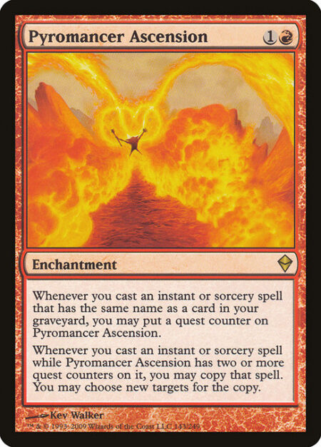 Pyromancer Ascension - Whenever you cast an instant or sorcery spell that has the same name as a card in your graveyard