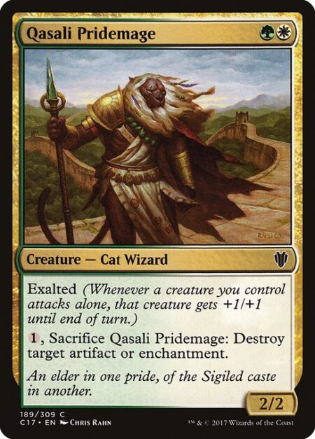 Qasali Pridemage - Exalted (Whenever a creature you control attacks alone