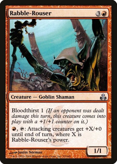 Rabble-Rouser - Bloodthirst 1 (If an opponent was dealt damage this turn