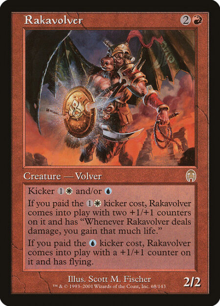 Rakavolver - Kicker {1}{W} and/or {U} (You may pay an additional {1}{W} and/or {U} as you cast this spell.)