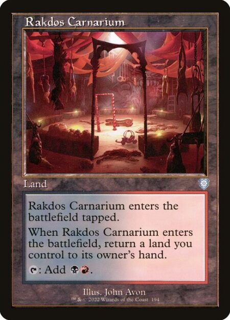 Rakdos Carnarium - Rakdos Carnarium enters the battlefield tapped.