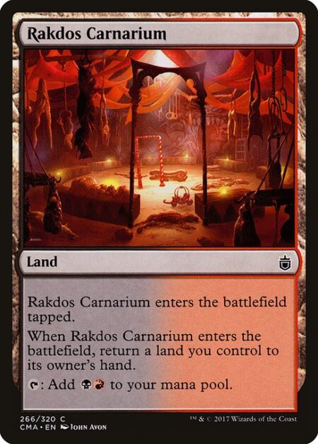 Rakdos Carnarium - Rakdos Carnarium enters the battlefield tapped.