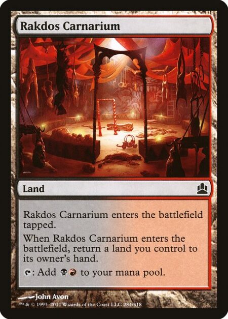 Rakdos Carnarium - Rakdos Carnarium enters the battlefield tapped.